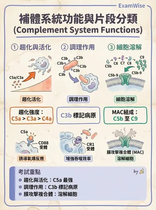 護理師 - 免疫系統組成、抗原-抗體、補體、先天性免疫 - AI 圖文解析預覽