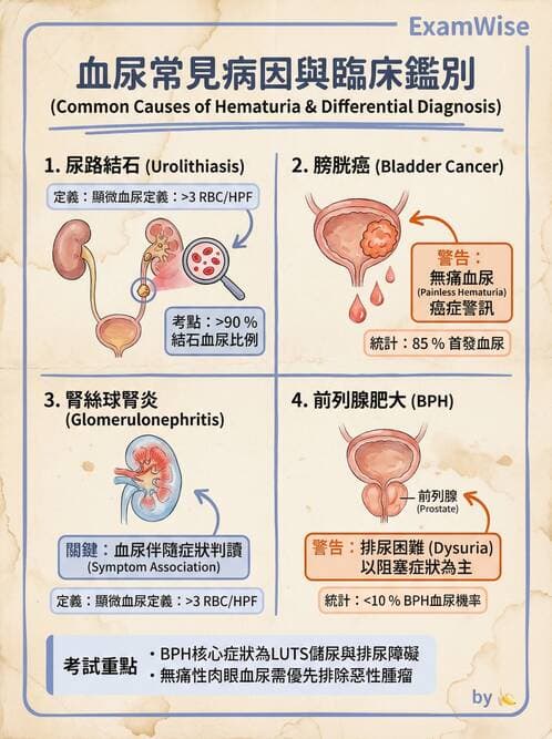 護理師 - 泌尿道疾病與排尿障礙 - AI 圖文解析預覽