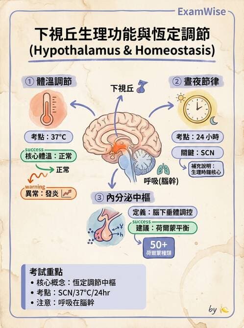 護理師 - 腦功能、自主神經與感覺 - AI 圖文解析預覽