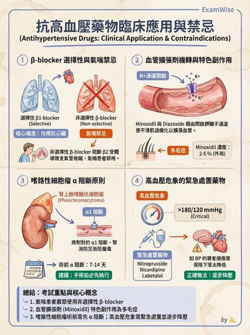護理師 - 抗高血壓與血管藥物 - AI 圖文解析預覽