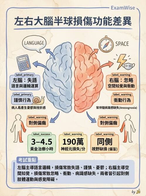 護理師 - 腦中風與腦血管疾病 - AI 圖文解析預覽