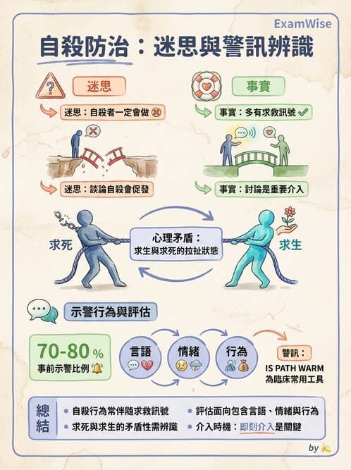 護理師 - 憂鬱症與自殺防治 - AI 圖文解析預覽