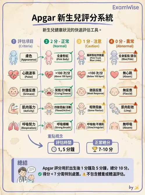 護理師 - 新生兒評估與生理特徵 - AI 圖文解析預覽