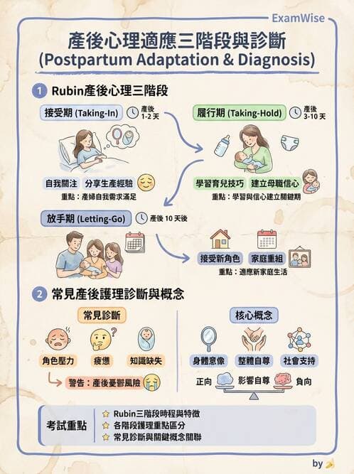 護理師 - 產後心理併發症與家庭計畫 - AI 圖文解析預覽