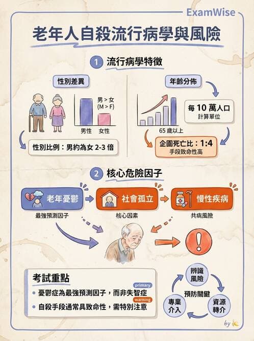 護理師 - 憂鬱症與自殺防治 - AI 圖文解析預覽