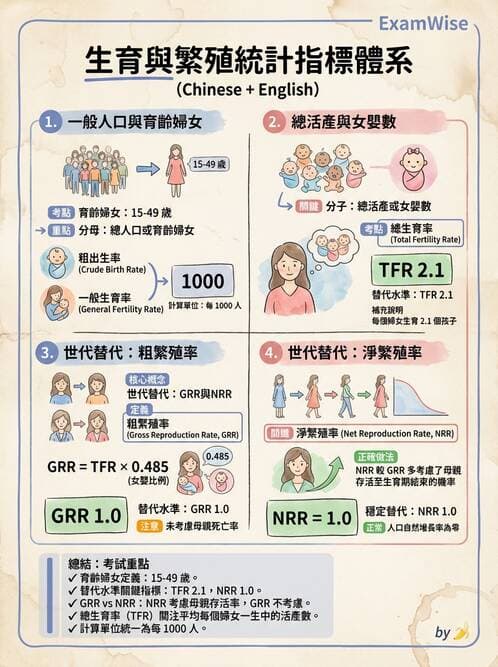 護理師 - 生命統計與健康指標 - AI 圖文解析預覽