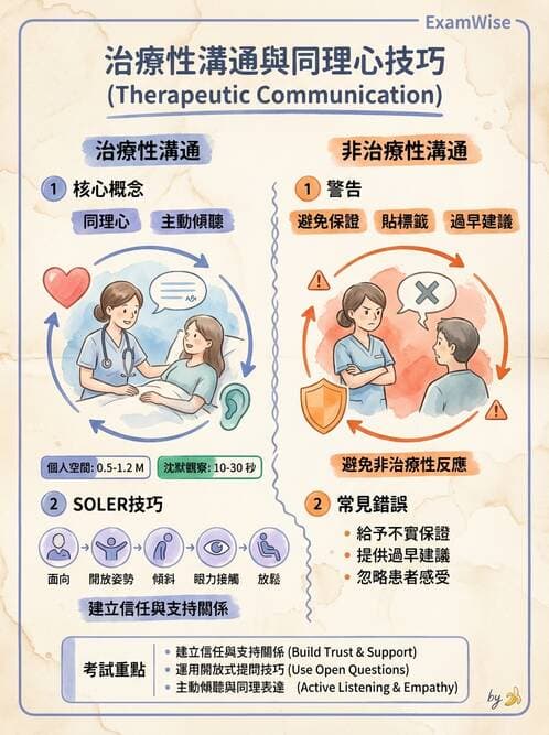 護理師 - 治療性溝通與護病關係 - AI 圖文解析預覽