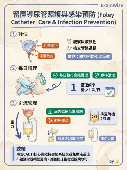 護理師 - 泌尿排泄與導尿護理 - AI 圖文解析預覽