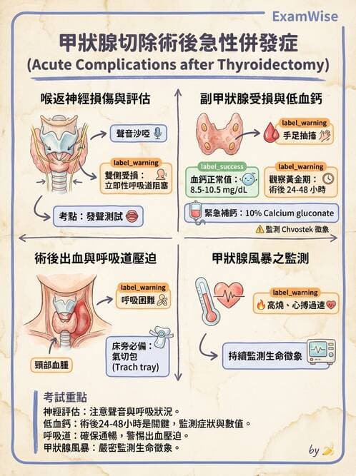 護理師 - 甲狀腺與副甲狀腺疾病 - AI 圖文解析預覽