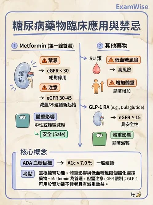 內專 - 口服降血糖藥物機轉與比較 - AI 圖文解析預覽