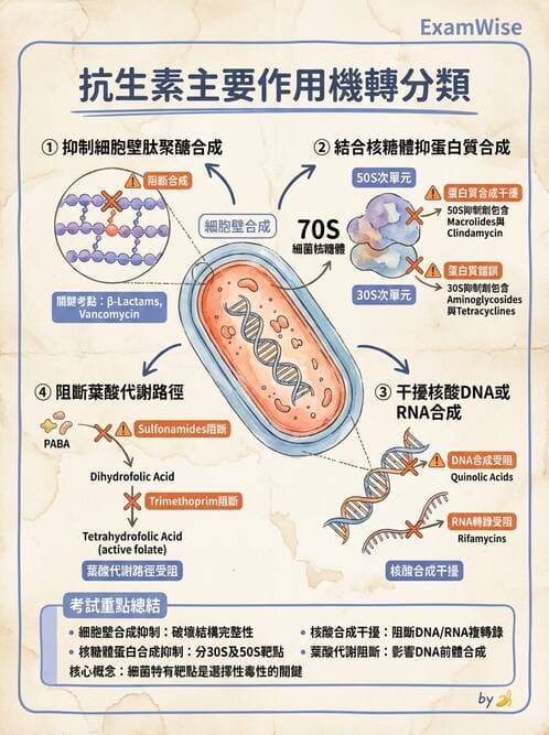 內專 - 抗生素機轉與藥理 - AI 圖文解析預覽