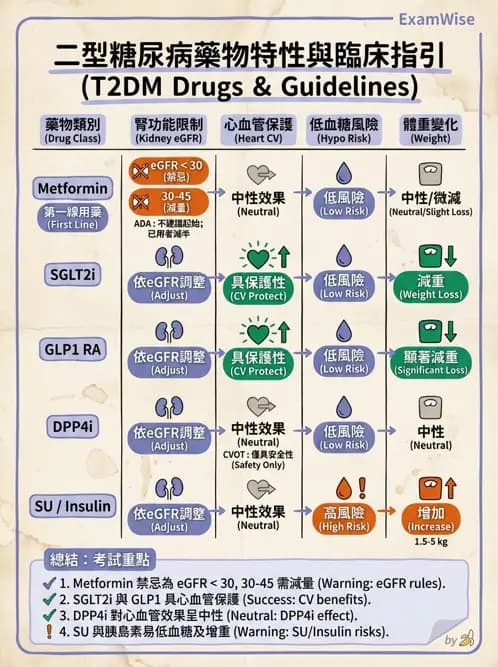 內專 - 口服降血糖藥物機轉與比較 - AI 圖文解析預覽