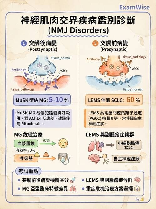 內專 - 神經肌肉接合與周邊神經疾病 - AI 圖文解析預覽