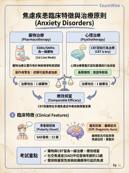 內專 - 焦慮症與其他精神疾患 - AI 圖文解析預覽