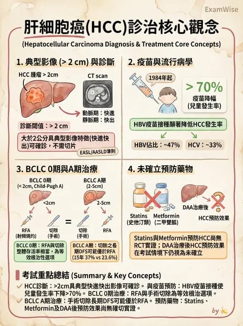 內專 - 肝硬化、肝癌及併發症 - AI 圖文解析預覽