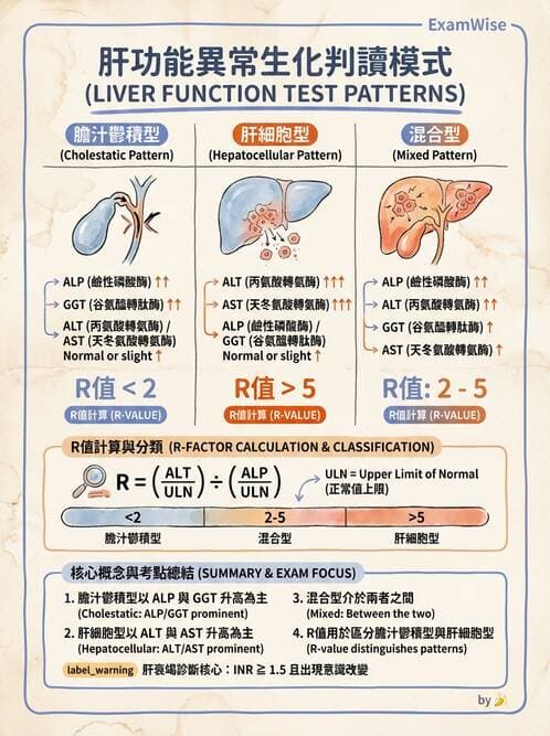 內專 - 膽汁滯留性肝病與黃疸鑑別 - AI 圖文解析預覽