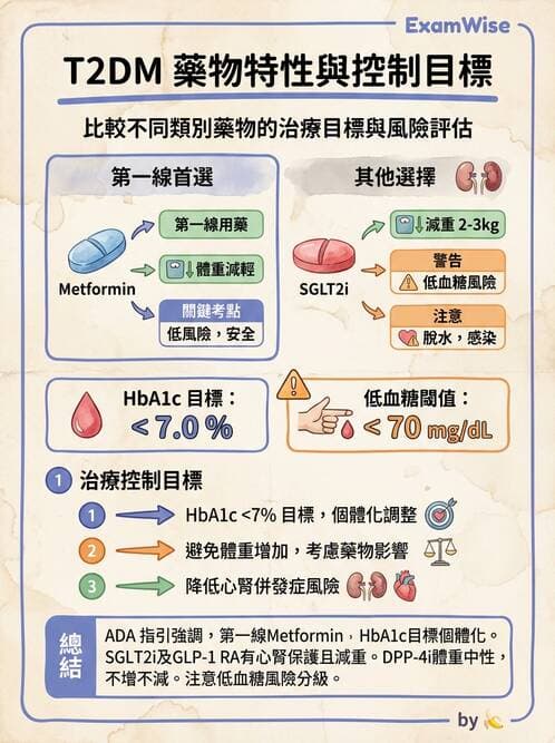 內專 - 口服降血糖藥物機轉與比較 - AI 圖文解析預覽