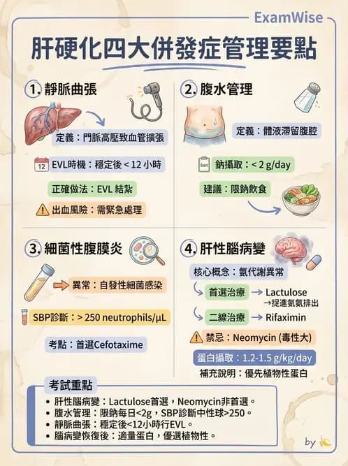 內專 - 肝硬化、肝癌及併發症 - AI 圖文解析預覽