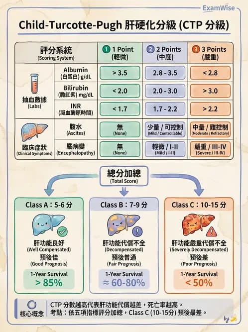 專師 - 肝硬化與併發症 - AI 圖文解析預覽