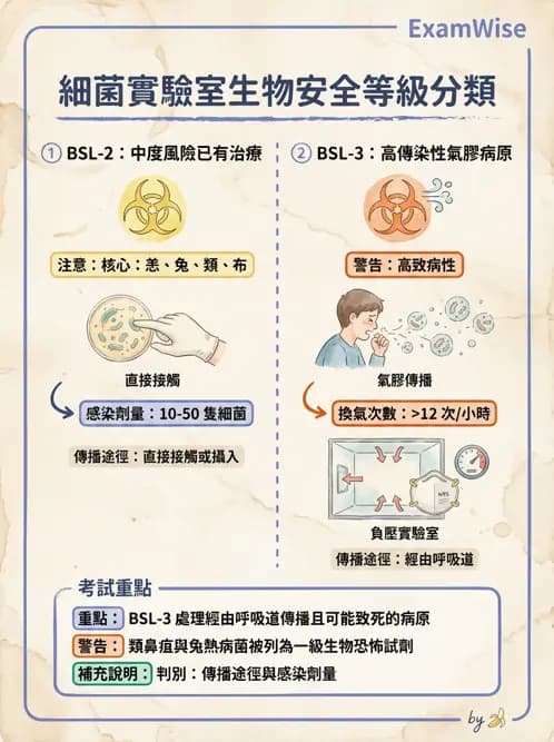 醫檢師 - 實驗室安全與微生物特性 - AI 圖文解析預覽