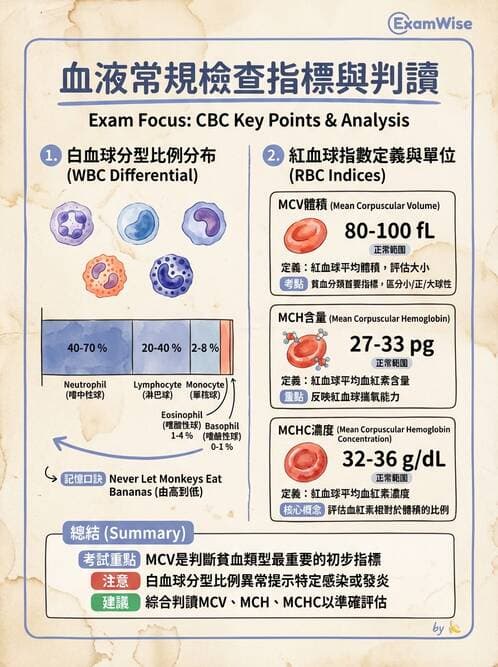 醫檢師 - 紅血球生理與形態 - AI 圖文解析預覽