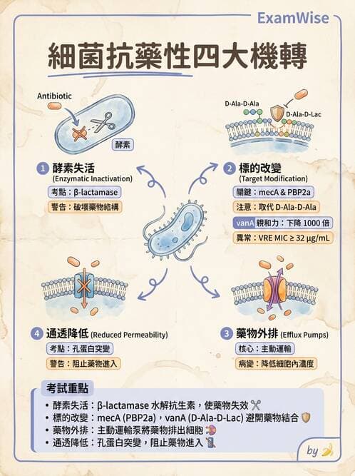 醫檢師 - 抗藥性機制 - AI 圖文解析預覽