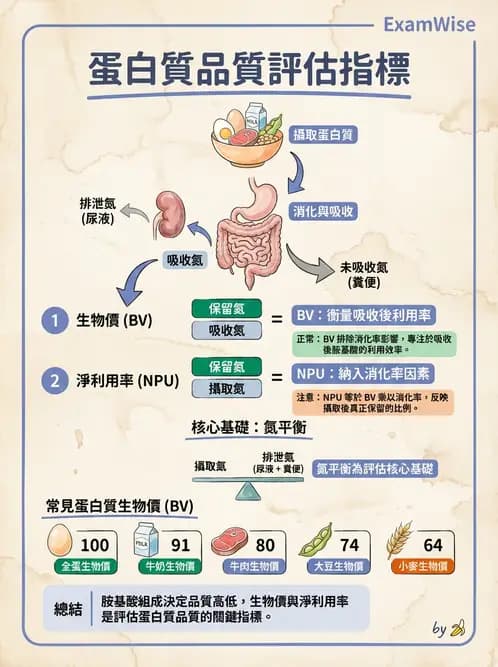 營養 - 蛋白質消化吸收與品質評估 - AI 圖文解析預覽