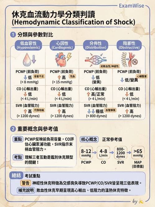 專師 - 休克分類與血行動力學 - AI 圖文解析預覽