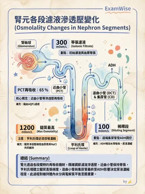 營養 - 腎臟與泌尿生理學 - AI 圖文解析預覽
