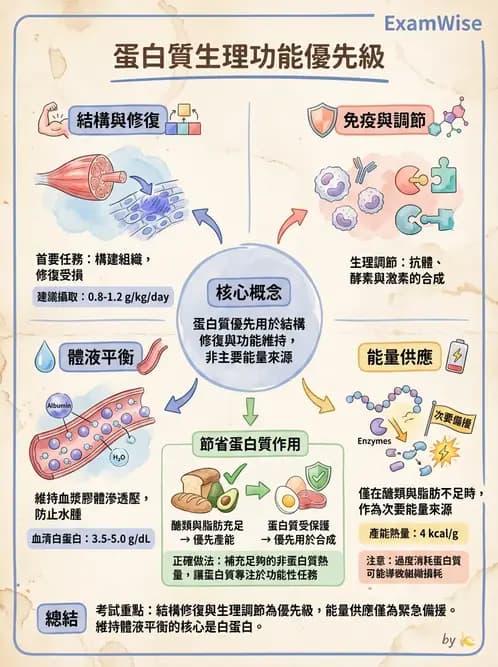 營養 - 蛋白質結構、功能與需求量 - AI 圖文解析預覽
