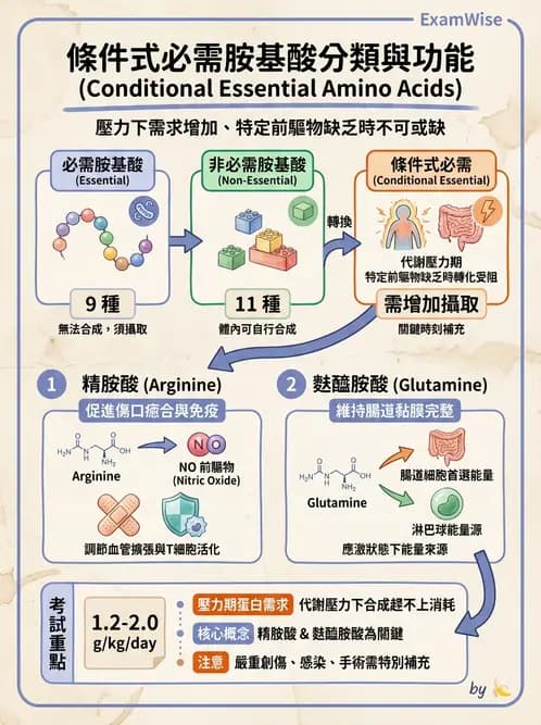 營養 - 胺基酸分類、功能與代謝 - AI 圖文解析預覽