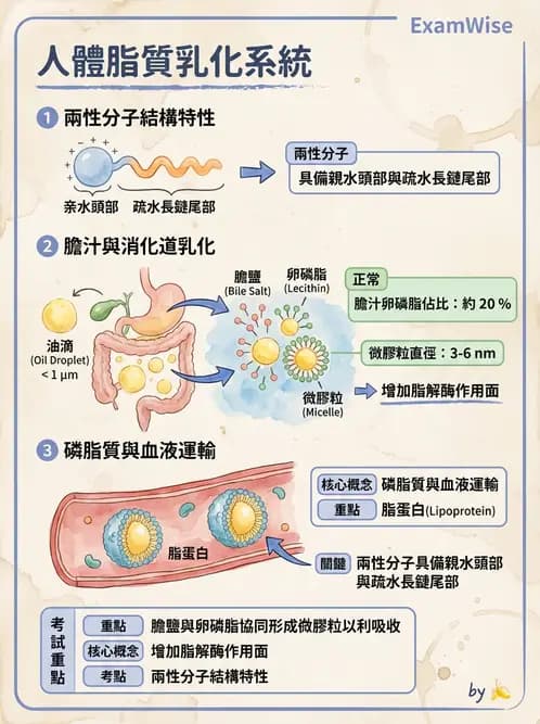 營養 - 脂質消化吸收與膽汁 - AI 圖文解析預覽
