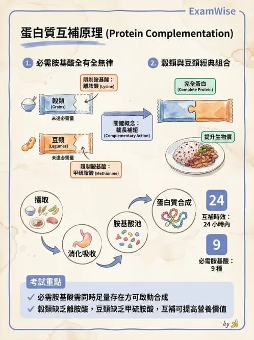 營養 - 蛋白質消化吸收與品質評估 - AI 圖文解析預覽