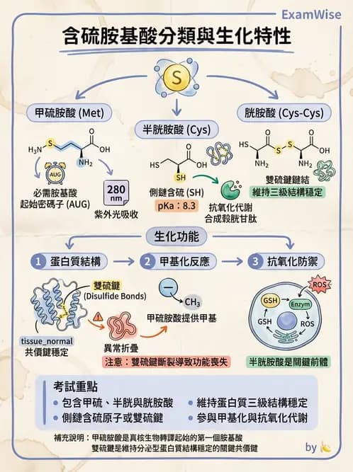 營養 - 胺基酸分類、功能與代謝 - AI 圖文解析預覽