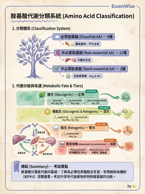 營養 - 蛋白質與胺基酸代謝 - AI 圖文解析預覽