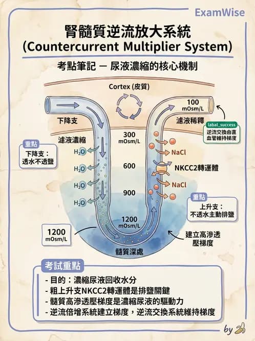 營養 - 腎臟與泌尿生理學 - AI 圖文解析預覽