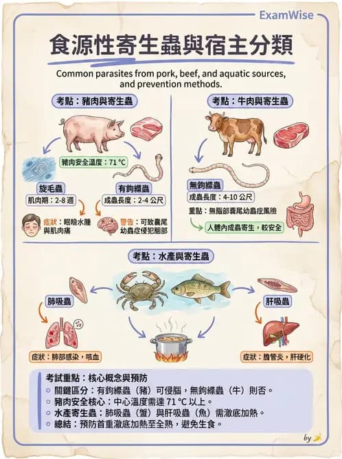 營養 - 生物性污染與寄生蟲 - AI 圖文解析預覽