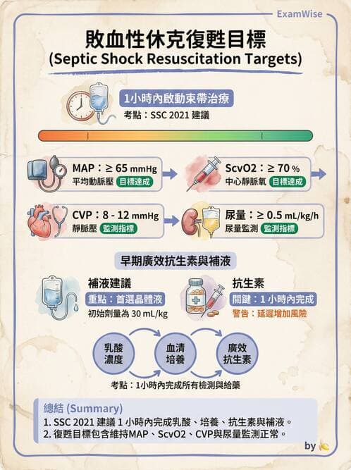 專師 - 敗血症治療與復甦指引 - AI 圖文解析預覽
