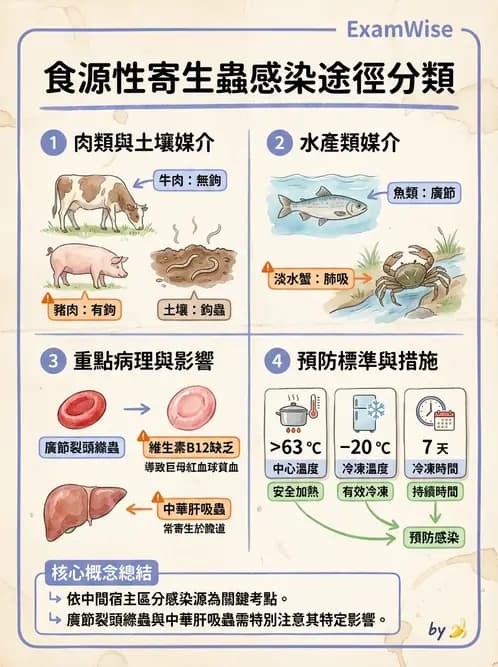 營養 - 生物性污染與寄生蟲 - AI 圖文解析預覽