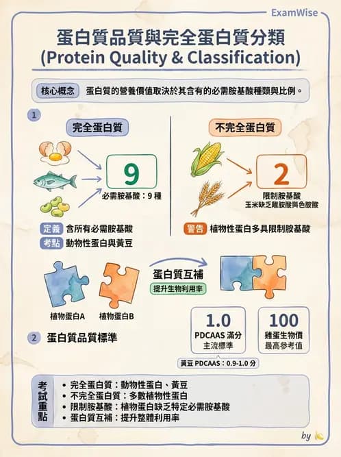 營養 - 蛋白質消化吸收與品質評估 - AI 圖文解析預覽