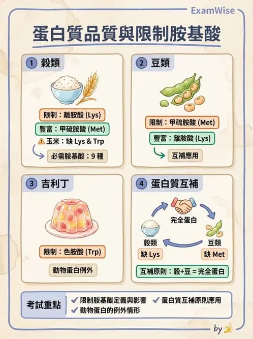 營養 - 胺基酸分類、功能與代謝 - AI 圖文解析預覽
