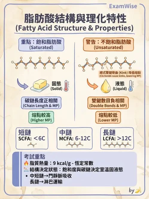 營養 - 脂肪酸種類與必需脂肪酸 - AI 圖文解析預覽