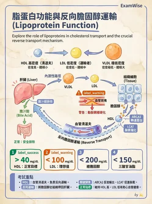 營養 - 脂蛋白與膽固醇代謝 - AI 圖文解析預覽
