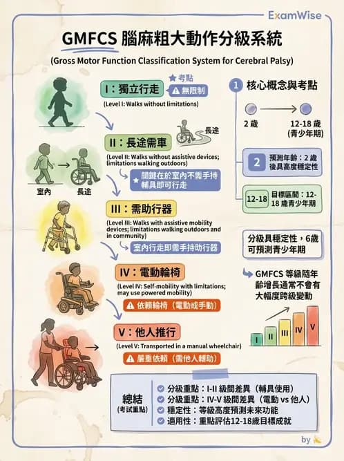 物治 - 腦性麻痺分類、評估與步態 - AI 圖文解析預覽