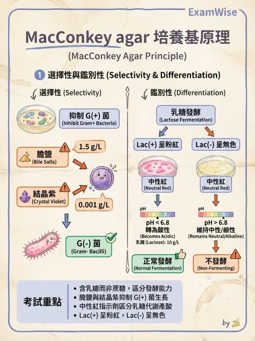 醫檢師 - 腸內菌鑑別方法與培養基 - AI 圖文解析預覽