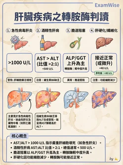 醫檢師 - 肝臟機能與胰臟酵素 - AI 圖文解析預覽