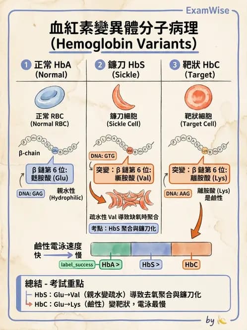 醫檢師 - 溶血性貧血與血色素病變 - AI 圖文解析預覽
