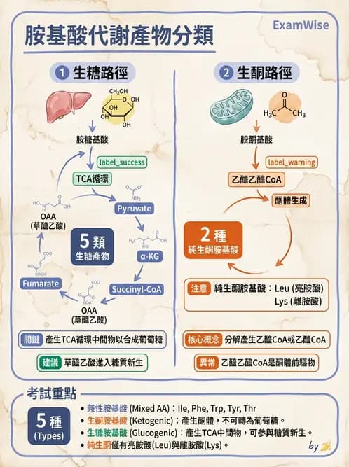 醫檢師 - 胺基酸代謝與先天性疾病 - AI 圖文解析預覽
