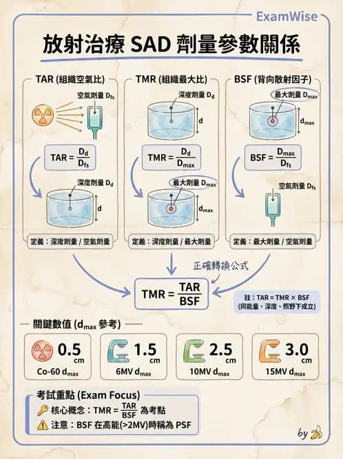 放射 - 深度劑量參數(PDD/TAR/TMR/TPR) - AI 圖文解析預覽