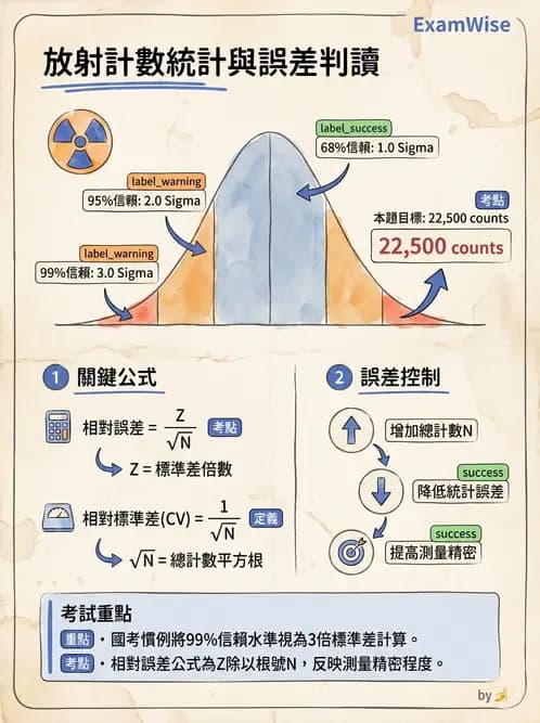 放射 - 核醫計數統計學 - AI 圖文解析預覽